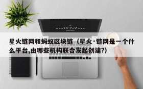 星火链网和蚂蚁区块链(星火·链网是一个什么平台,由哪些机构联合发起创建?)