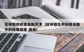 区块链供应链金融天津（区块链在供应链金融中的应用探索 盛瀚）
